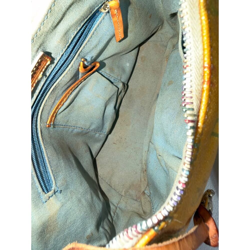 Dooney & Bourke Doodle It Rainbow Monogram Hobo Shoulder Bag S Yellow Womens - Picture 14 of 16